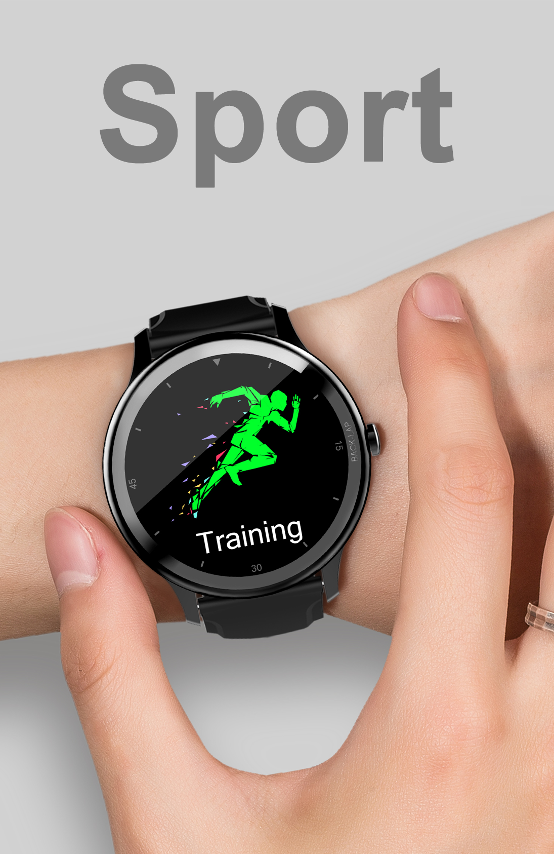 schwarz Smartwatch Sport Fitness Uhr Fitness Tracker Gesund LOOKit Passion one 